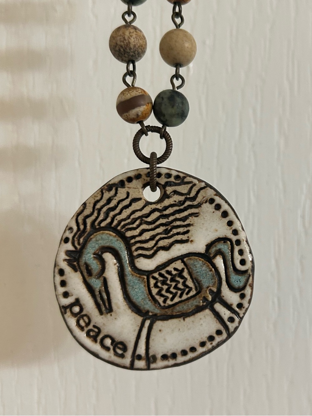 Equestrian Pendant Statement Necklace equine luxury custom art